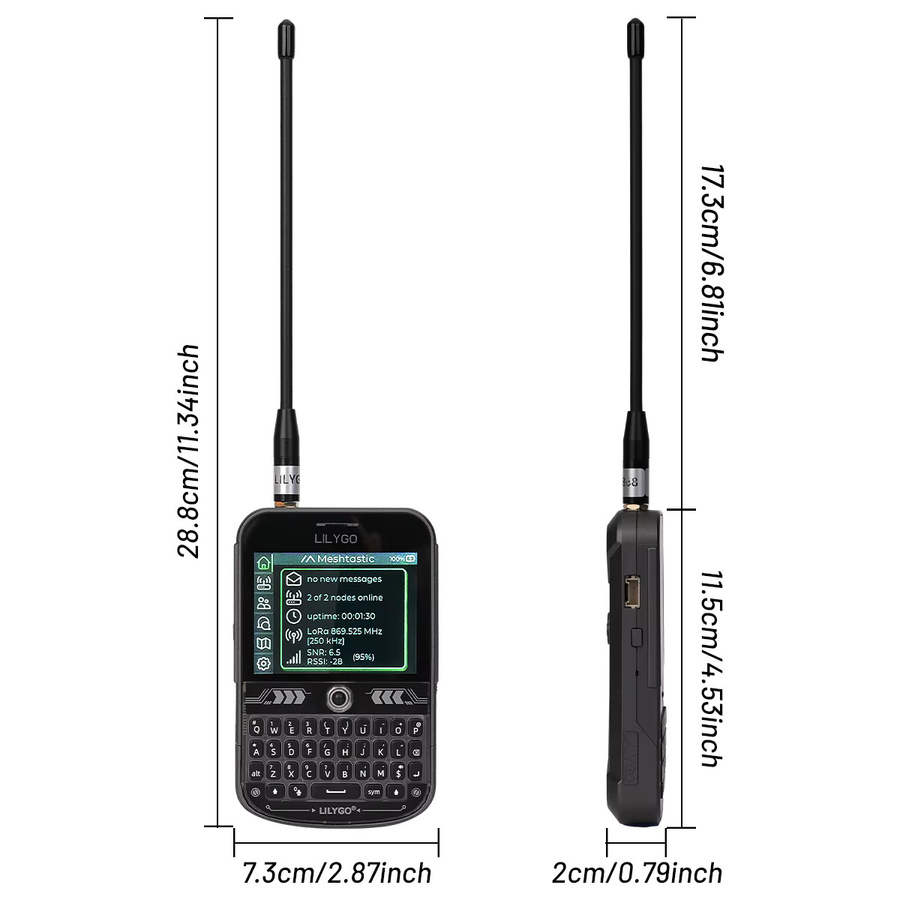LILYGO T-Deck Plus LoRa Mesh Radio mit ESP32-S3 und GPS in Schwarz für Meshtastic Pocket Tracker Node inklusive externer Antenne - Bild 5