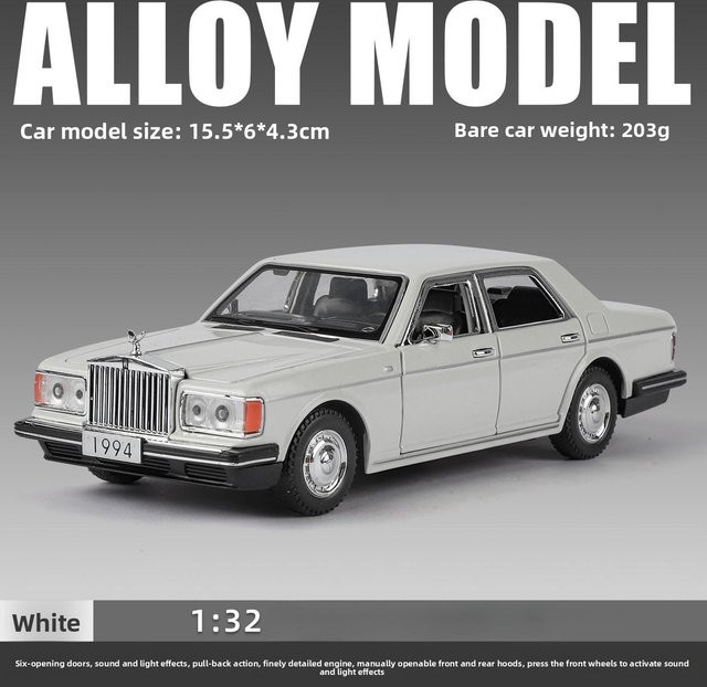 Linyi toy car 1994 Silber Dorn Legierung Auto Modell, 1:32, mit Licht und Sound, ab 14 Jahren - Bild 1