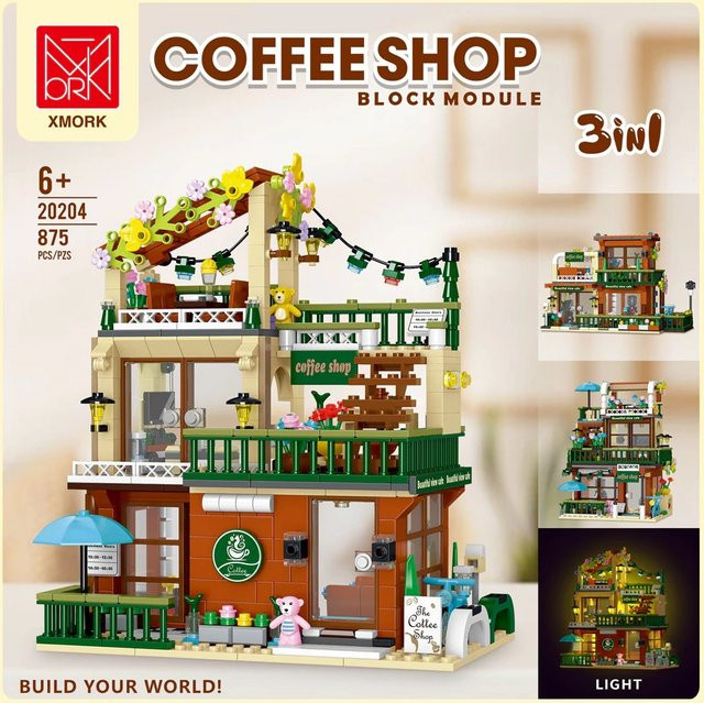 barweer Balkon-Kaffeehaus 3-in-1, Klemmbausteine, Stadtansicht, ab 6 Jahren - Bild 1