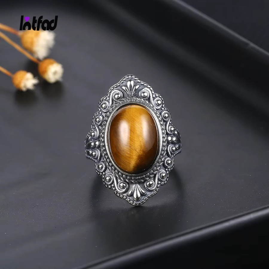 NASIA N STYLE Ring, Tigerauge, 925 Silber, Damen, Vintage - Bild 1