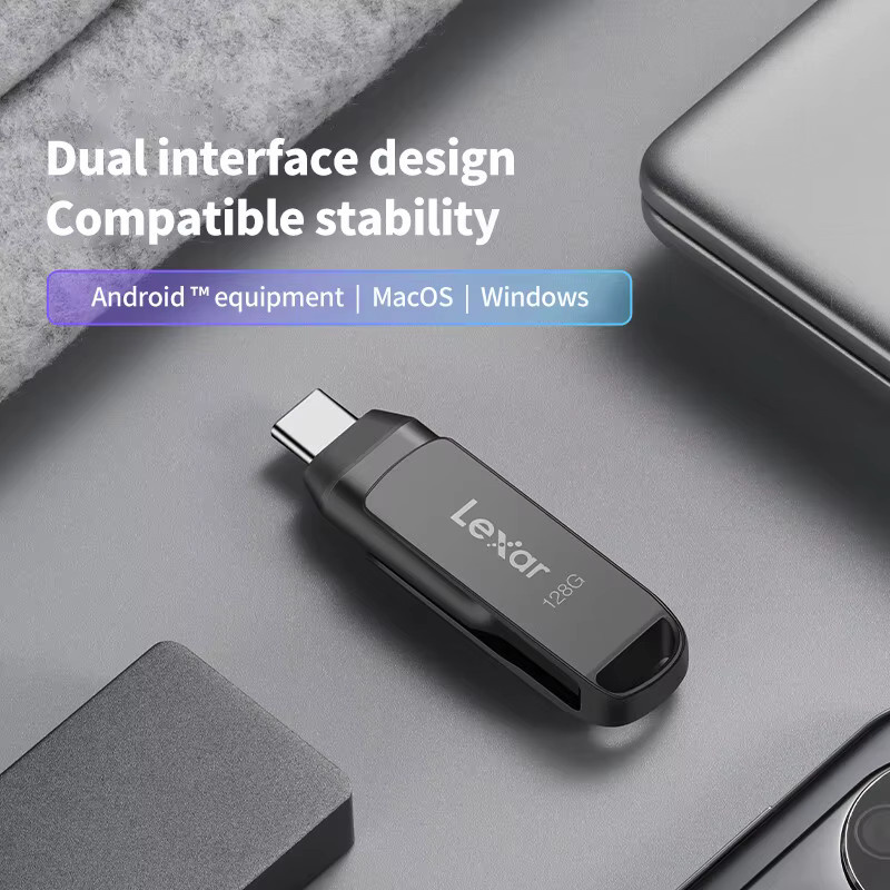 Lexar D400 Dual Slot USB-Flash-Laufwerk mit USB 3.1 Typ C und Typ A Anschluss - Bild 5