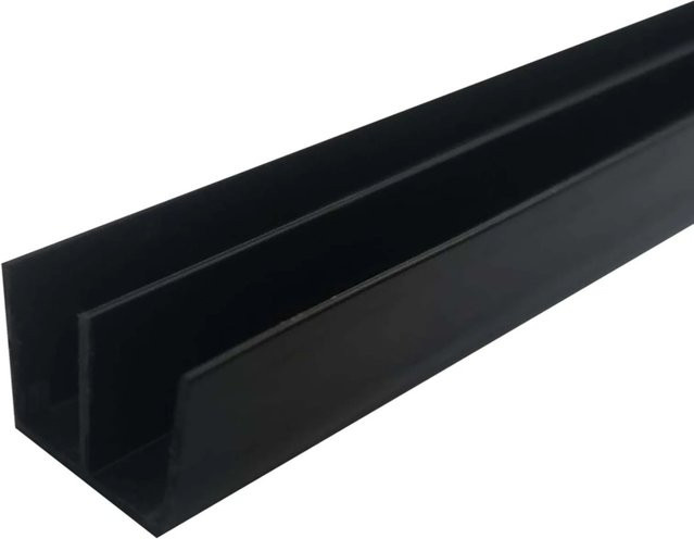 Arcansas W-förmiges PVC Profil in Schwarz, B: 16 mm, H: 6 mm, L: 1.000 mm - Bild 1