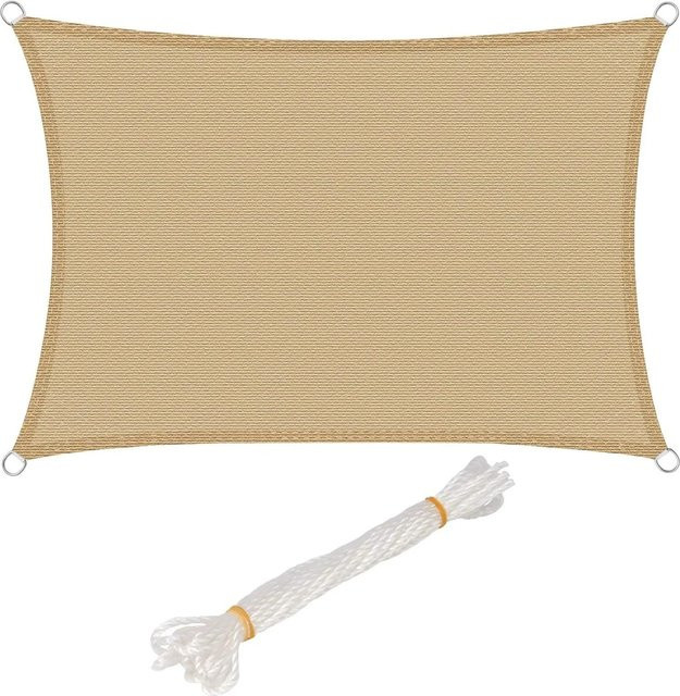 WOLTU Sonnensegel aus HDPE als Sonnenschutz und Windschutz in Creme, B x T: 5 x 7 m - Bild 1