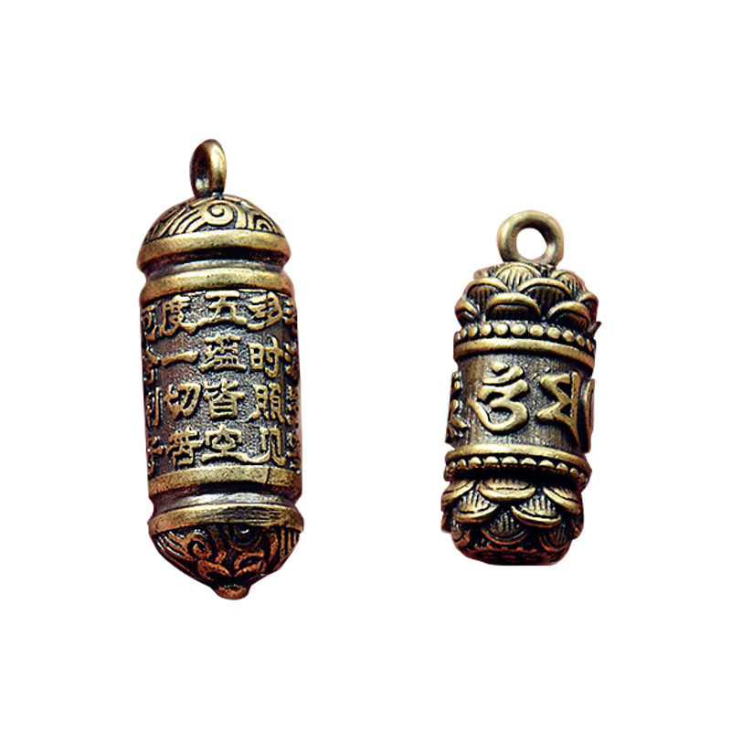 Velishy Schlüsselanhänger Messing, Lotus Herz Sutra Amulett, Unisex - Bild 4