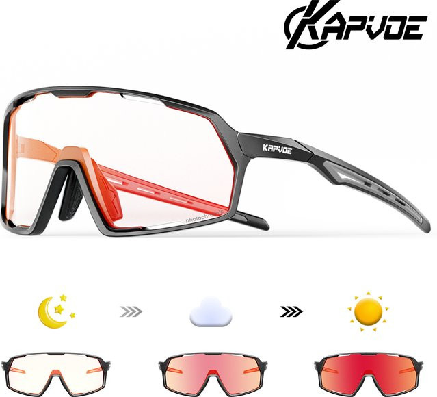Kapvoe Sportsonnenbrille Photochrome, Vollrand, Unisex, Kunststoff - Bild 1