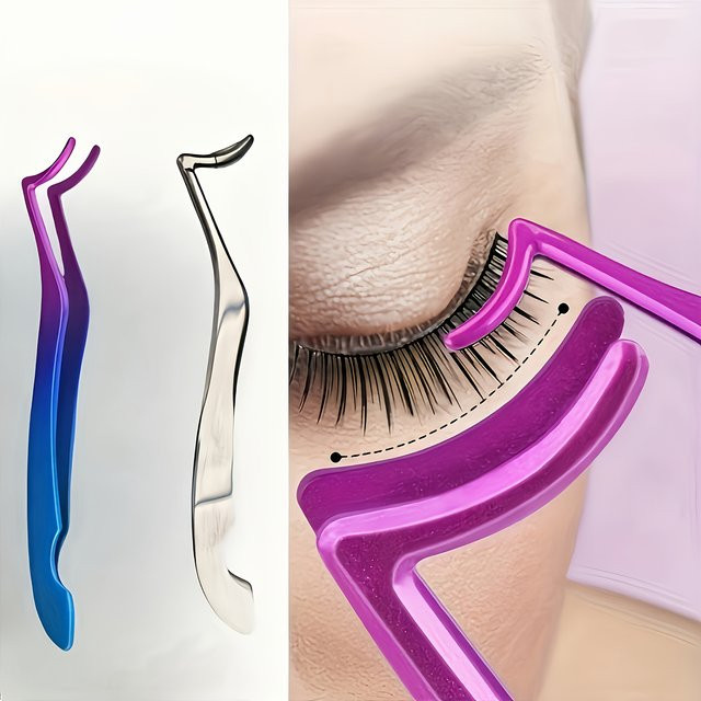 Ouriner Wimpern-Hilfsclip aus Edelstahl, Seepferdchen-Clip, Metallic, Unisex - Bild 1