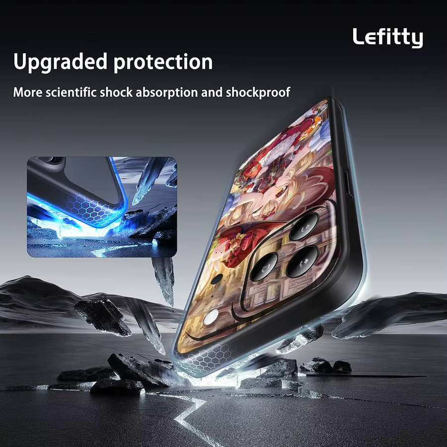 Genshin Impact Klee Handyhülle für iPhone 11 bis 17 Pro Max Plus Mini, Schwarz Frosted Soft Shell - Bild 5