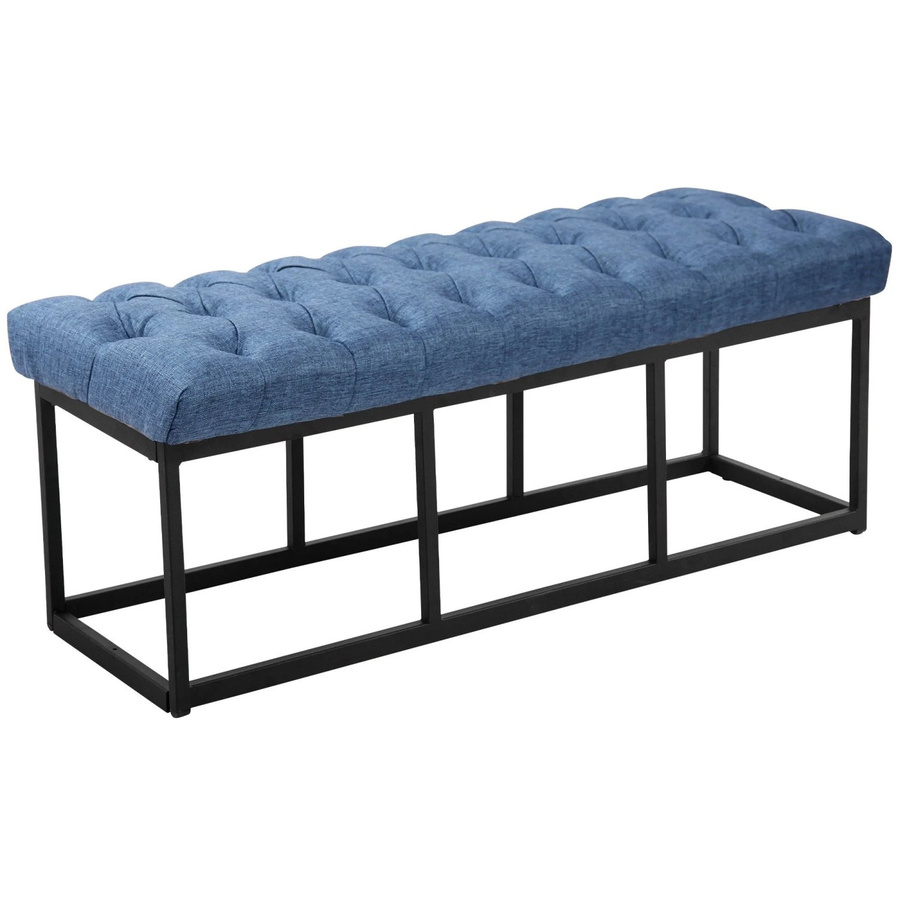DELUKE Sitzbank MEXICO Polsterbank aus Stoff in Blau, B/T/H: 120 x 38 x 46 cm - Bild 2