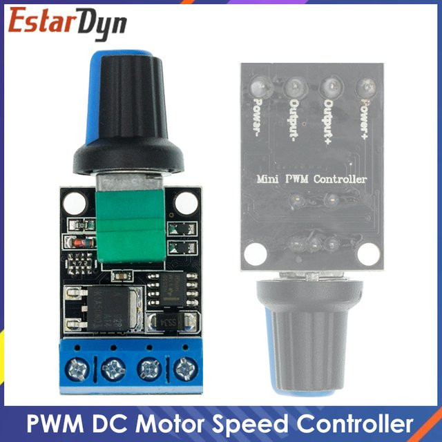 Estardyn PWM DC Motor Drehzahlregler und Spannungsregler mit LED Dimmer, Multicolour, 5V 12V 10A - Bild 1