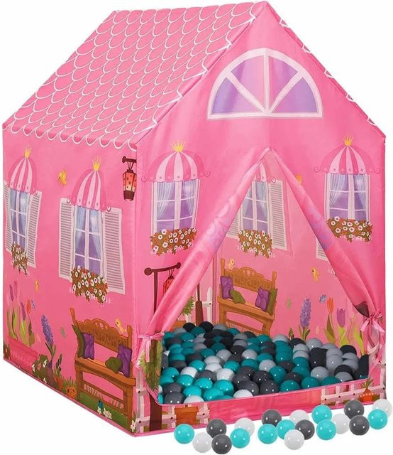 vidaXL Kinder-Spielzelt mit 250 Bällen, Rosa - Bild 1