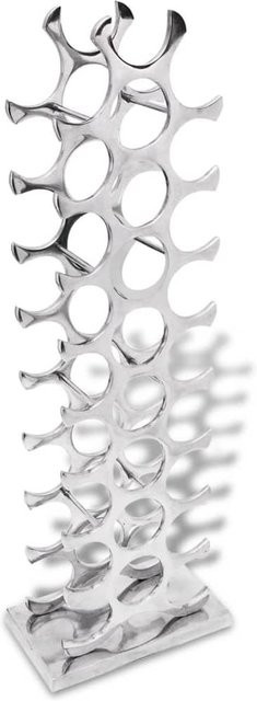 Weinregal aus Aluminium von VD Home Furnishing in Silber für 27 Flaschen, modern und freistehend, H: 102 cm, B: 27 cm, T: 19 cm - Bild 1