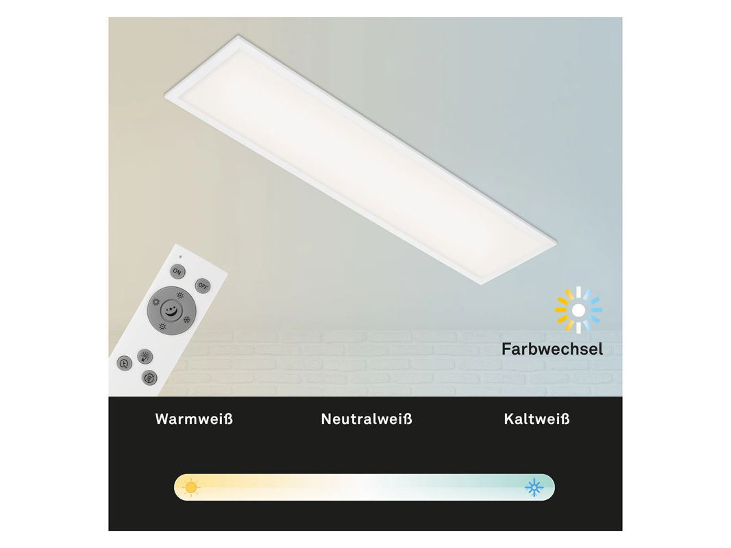 BRILONER LED Decken-Panel in Weiß mit dimmbarer Farbtemperatursteuerung und Fernbedienung - Bild 2