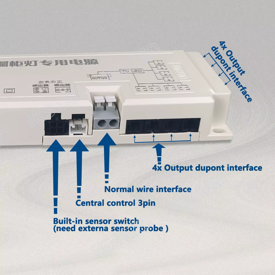 LED Netzteil Transformator für Schrankbeleuchtung und Lichtstreifen mit DuPont Port, AC 110V 220V zu DC 12V 24V, Farbe: Weiß - Bild 3