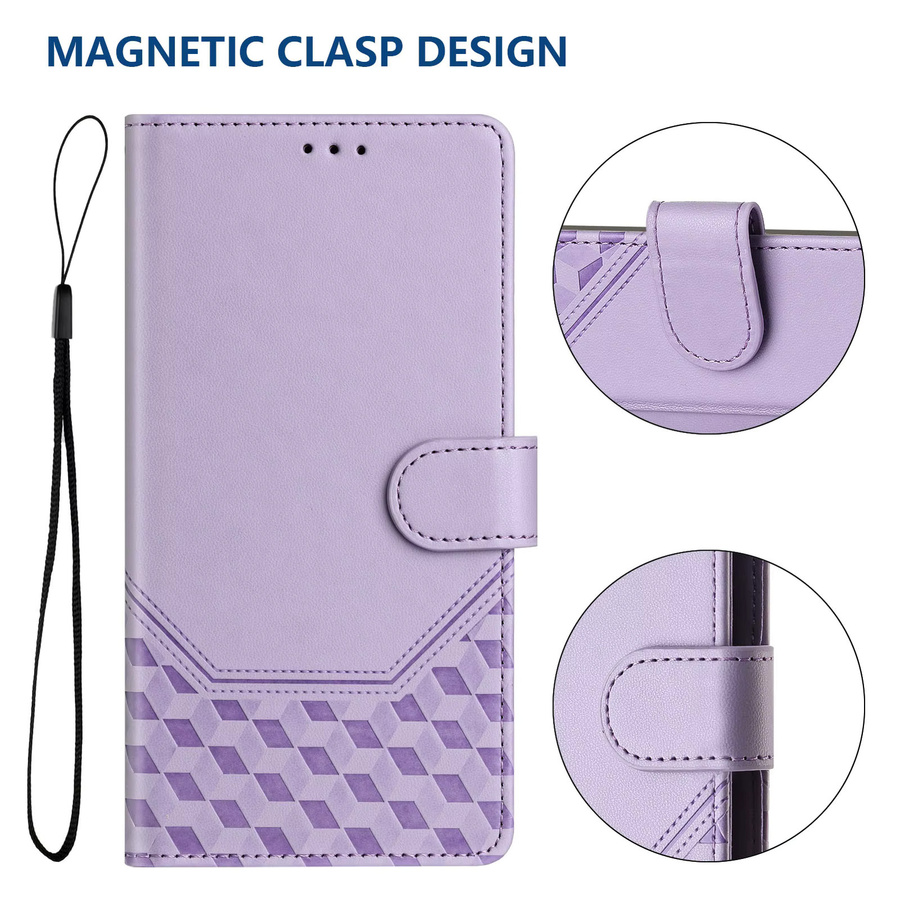 3D Leder Handyhülle als Brieftasche für Honor Magic 7 Flip, Magic 9 5G, X9b, X8b, X7b, X6b, X5b, X9a, X6a, X9c, X8c, X7c, X9, X200 Pro, X400, 200 Lite in Grün oder Lila - Bild 2