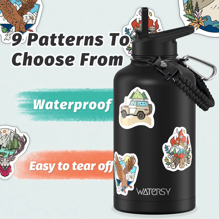 WATERSY Isolierte Edelstahl Wasserflasche für Outdoor und Reisen in Blau und Schwarz mit 946 ml bis 1900 ml Fassungsvermögen - Bild 2