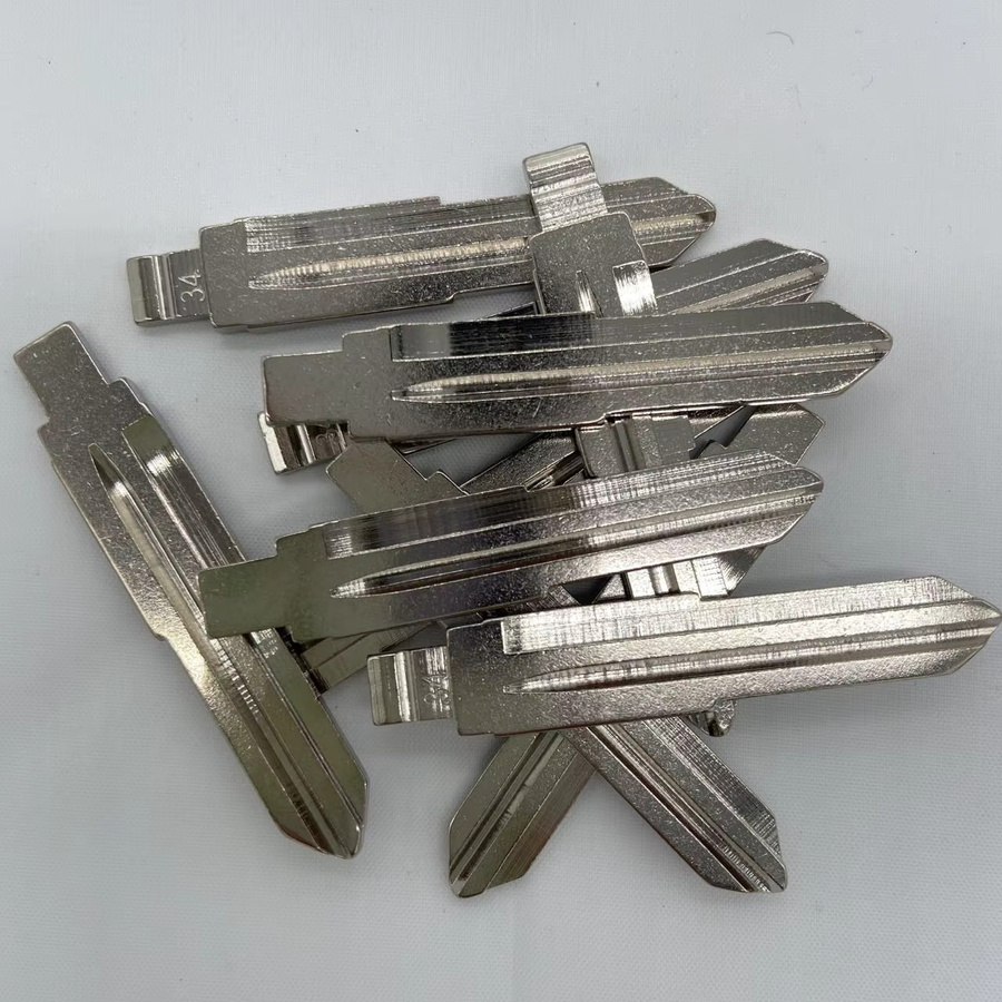 Wilongda 10er Set Metall Flip Remote Key Blade M4 für Hyundai Accent Mista und Kia Rio, Farbe: Silber - Bild 3