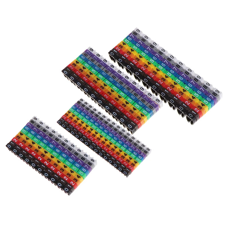 HUXUAN Kabelmarkierer Set mit bunten C-Typ Markierungsnummernschildern für 1,5/2,5/4/6 mm² Kabel aus Kunststoff - Bild 3