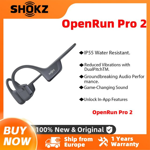 Shokz OpenRun Pro 2 S820/S821 Sportkopfhörer in Schwarz mit Bluetooth 5.3 und Mikrofon mit Geräuschunterdrückung, offene Ohr-Kopfhörer, IP55 wasserdicht - Bild 1