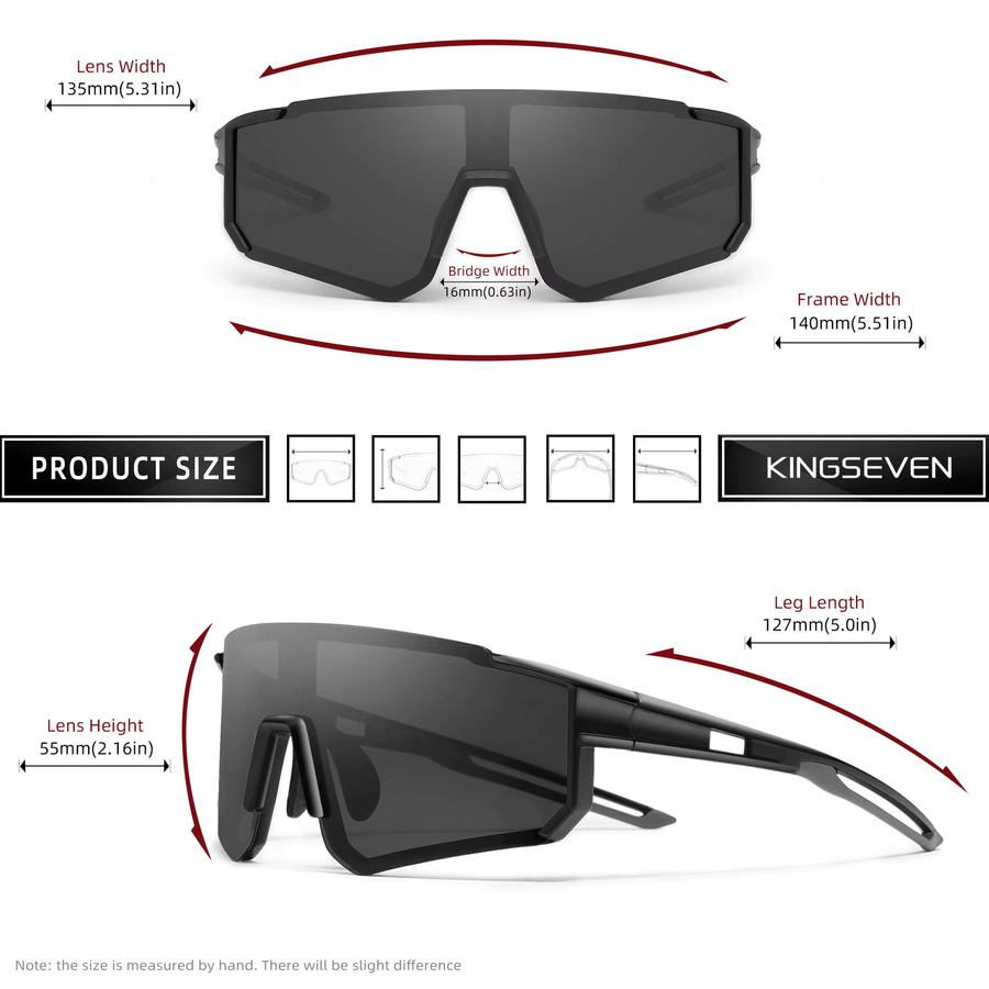 KINGSEVEN Sportsonnenbrille, Unisex, Vollrand, Kunststoff - Bild 3