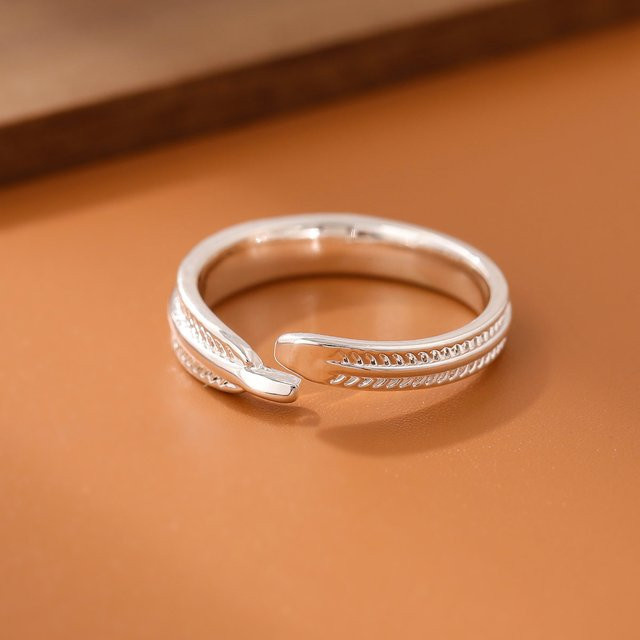 GaGa-Duck Ring, 925 Silber, Blatt, Federn - Bild 1