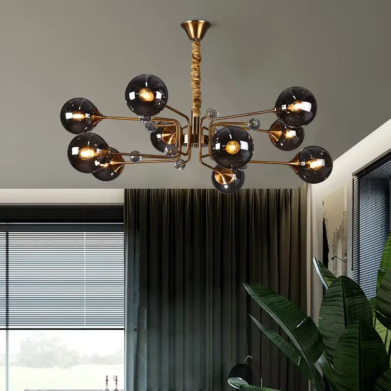 MZISOSOD Moderne Pendelleuchte Moonriver in Smoke Grey mit minimalistischem Bohnen-Design für Wohnzimmer und Flur - Bild 3