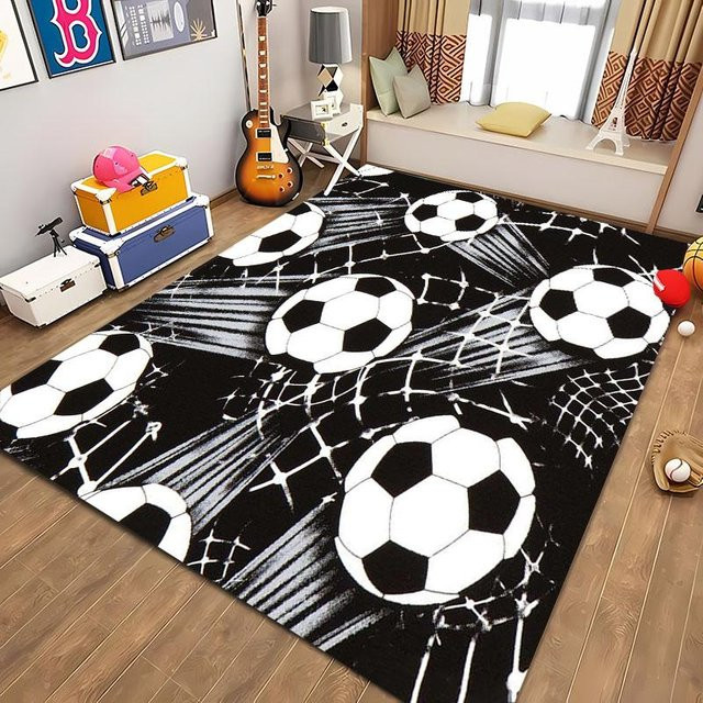 Karpetti Fußball Teppich für Kinderzimmer und Wohnzimmer, Mehrfarbig, B/B: 60 x 90 cm - Bild 1