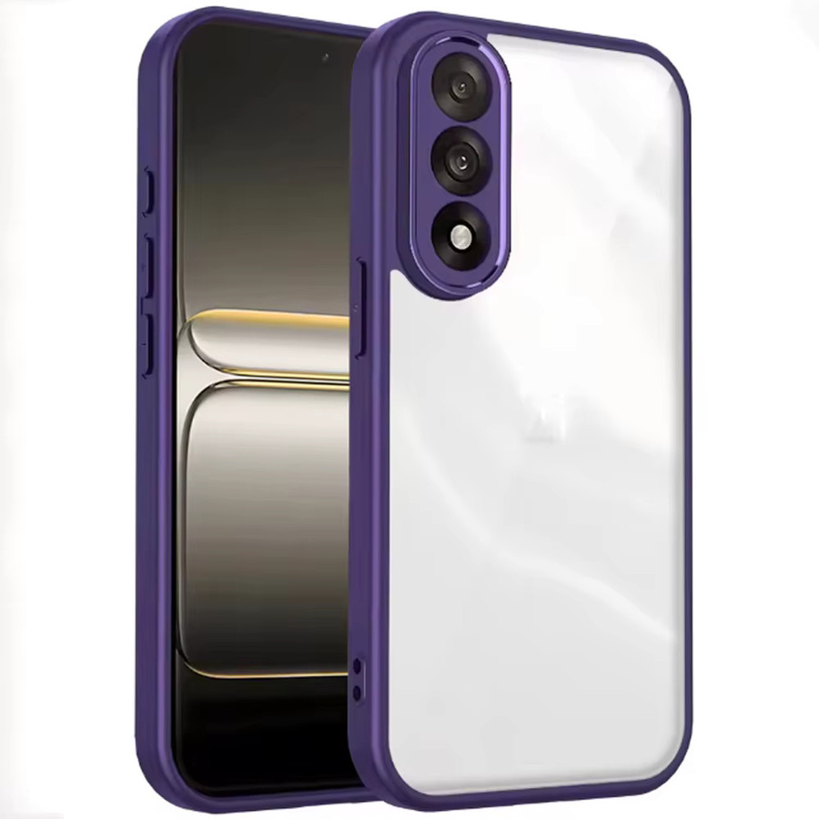 OnePlus Nord CE4 Silikon-Hülle mit Luftpolster und matter Rückseite, Stoßfeste Bumper-Handyhülle, Transparent/Blau - Bild 2
