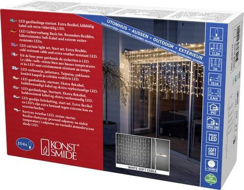 Konstsmide LED Lichtervorhang Maxi Kompakt-System Basis-Set mit 104 Dioden Warmweiß 24V - Bild 1