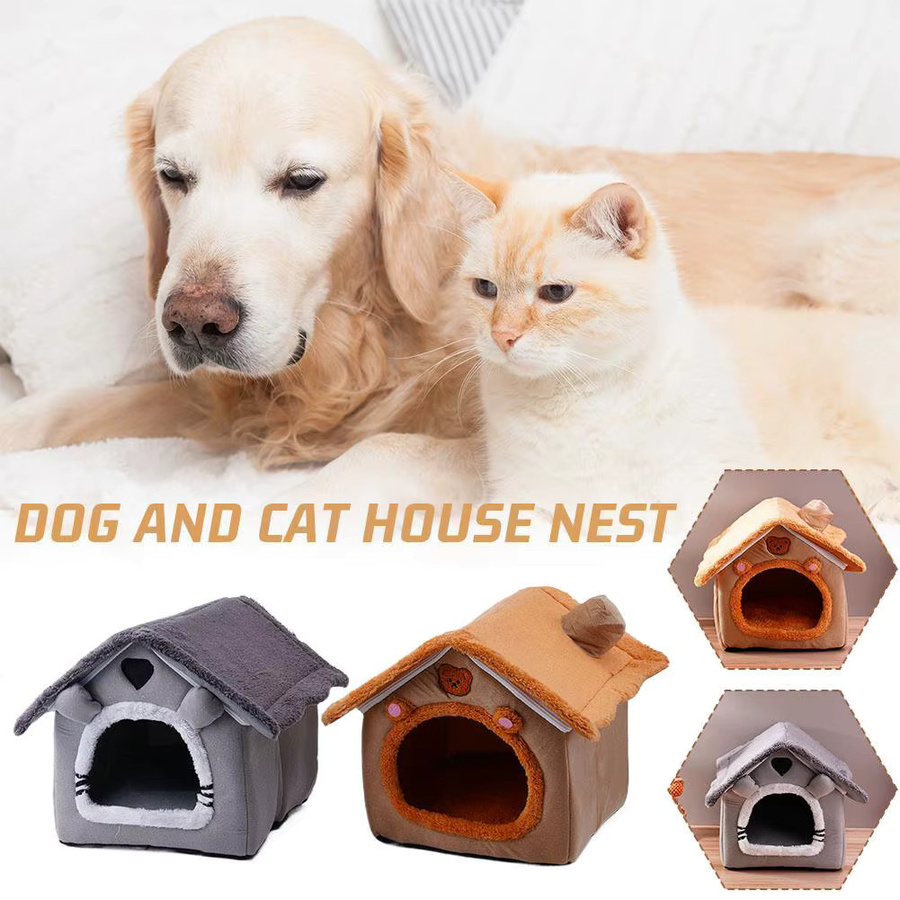 KITPIPI Faltbare Hundehütte und Katzenbett als warmes Haustier-Sofa für kleine und mittelgroße Hunde und Katzen - Bild 3