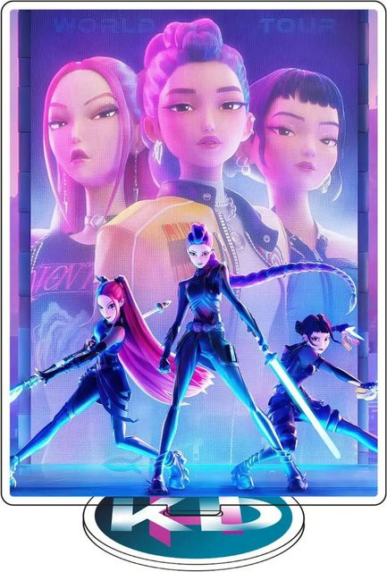 Dämon KPop Jäger Rumi Mira Zoe Acryl Schlüsselanhänger, Stehende Platten - Bild 1