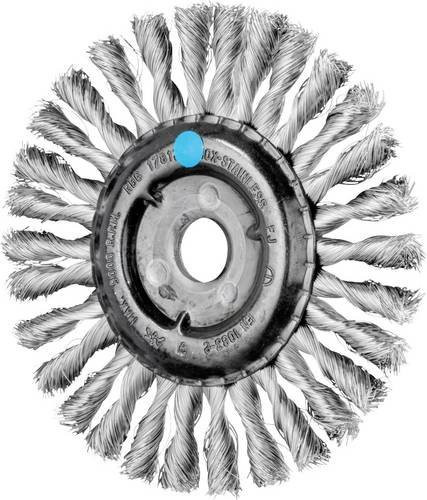 PFERD COMBITWIST Rundbürste gezopft für Winkelschleifer, Edelstahl-Draht Ø 0,35 mm, Farbe Silber, Durchmesser: 17,8 cm, B/T/H: 17,8 x 1,3 x 2,22 cm - Bild 1