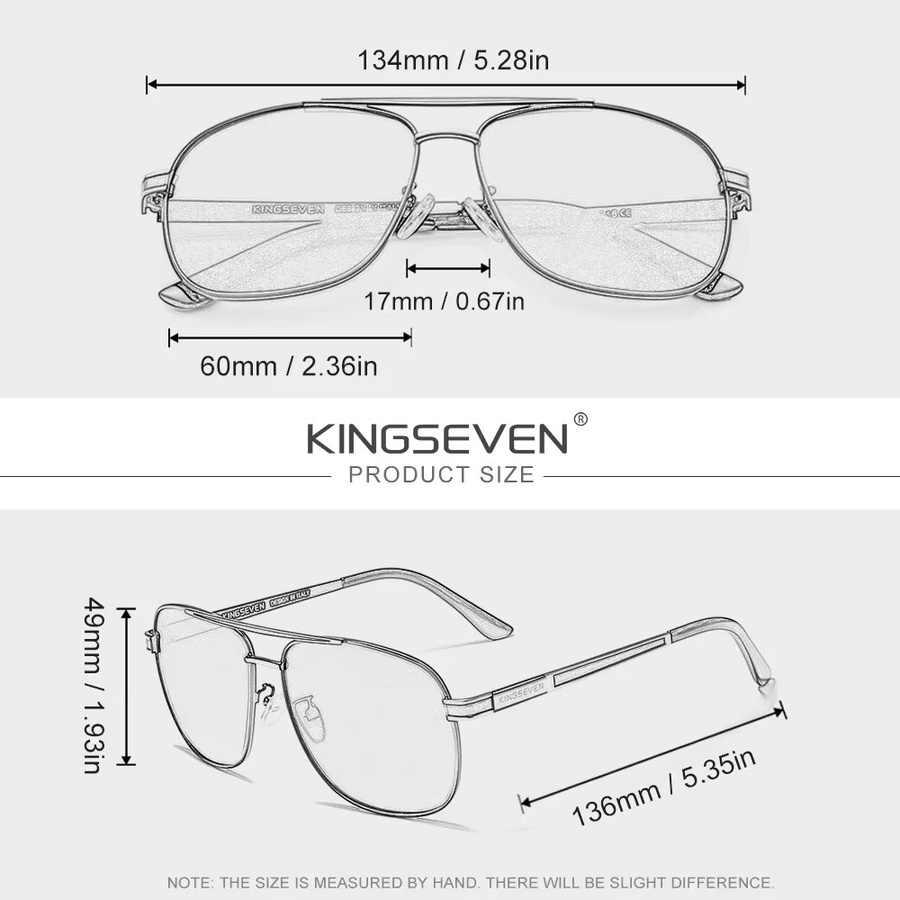 KINGSEVEN Sonnenbrille, Vollrand, Metall, polarisiert, Unisex - Bild 2