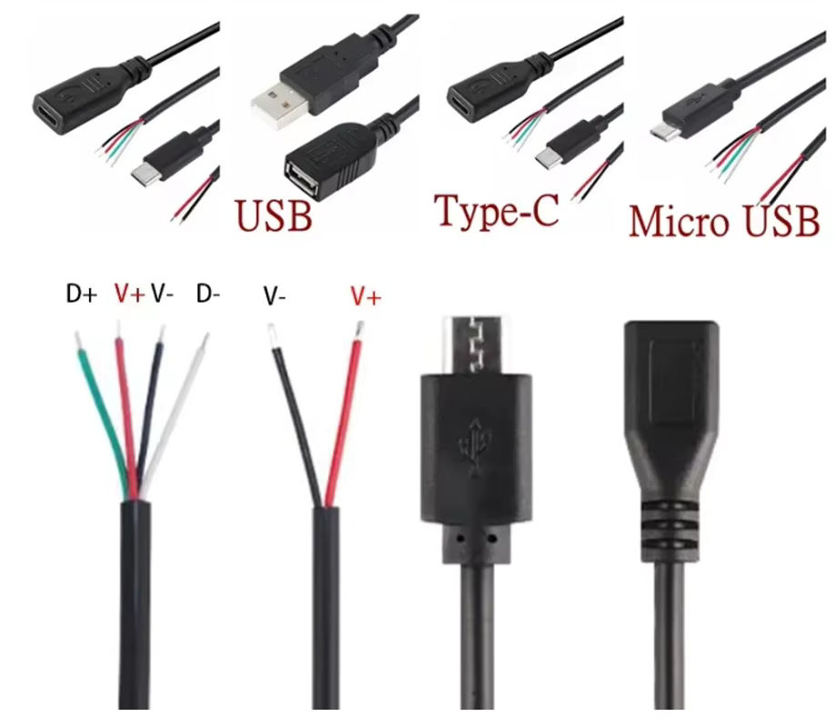 UXG Micro-USB auf USB-C Verlängerungskabel, 4-polig, Schwarz - Bild 4