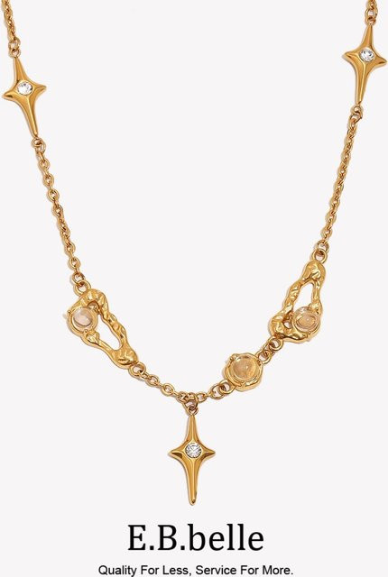 E.B.belle Halskette, Edelstahl, Gold, Zirkonia, Damen - Bild 1