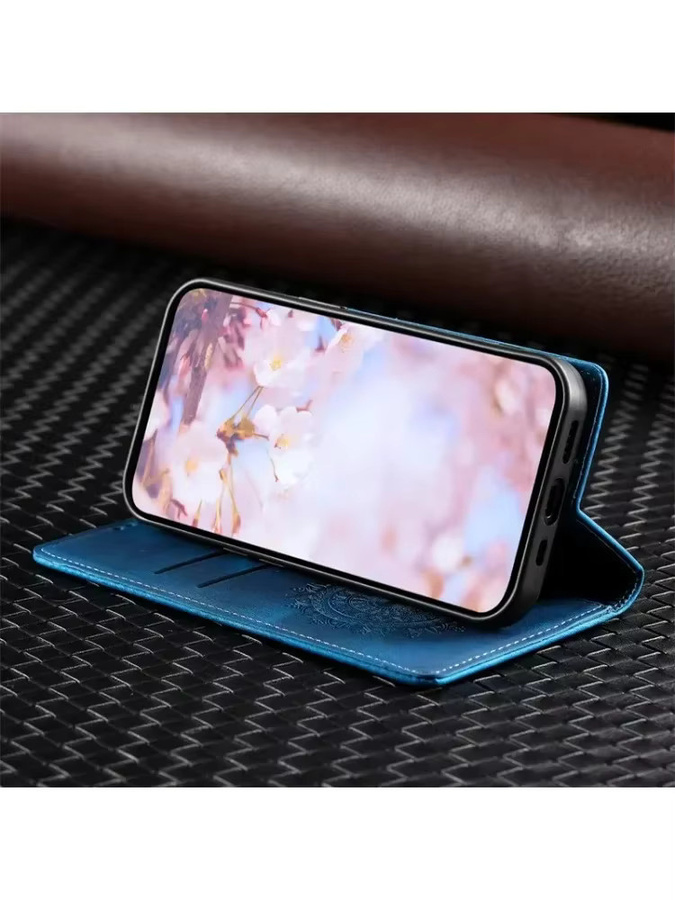 Totem Flip Case Magnetische Leder Brieftasche für Apple iPhone 16 15 14 13 12 11 Pro Max Plus Mini XR XS Purple - Bild 6
