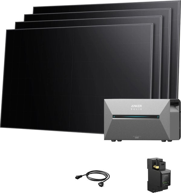 Anker SOLIX Balkonkraftwerk mit 4 x 480W BC Modulen, Solarbank E2700 Pro und Smart Meter in Schwarz - Bild 1