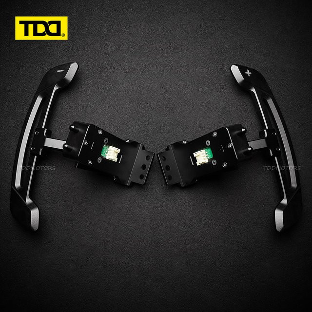 TDD Magnetische Schaltwippen aus Aluminium-Legierung für Porsche 718 Cayman GT4 991 Panamera 971 911 997 in Schwarz - Bild 1