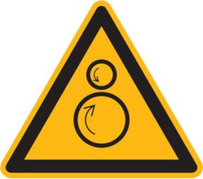SafetyMarking Warnschild Folie SL Gelb Warnung vor gegenläufigen Rollen Breite: 100 mm - Bild 1