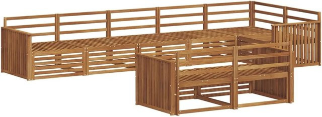 vidaXL Outdoor-Sofagarnitur 8-teilig aus Akazienholz in Braun mit Armlehnen - Bild 1