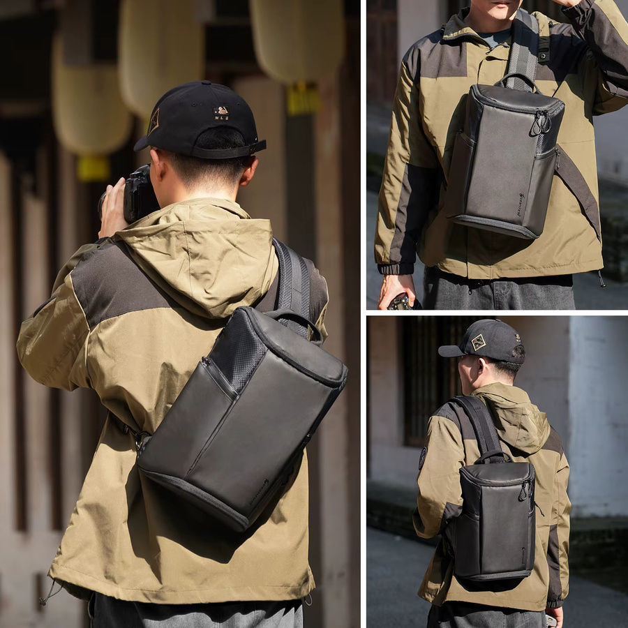 BESNFOTO Einzelschulter-Crossbody-Kameratasche für DSLR und spiegellose Kameras für Männer und Frauen zum Wandern - Bild 6