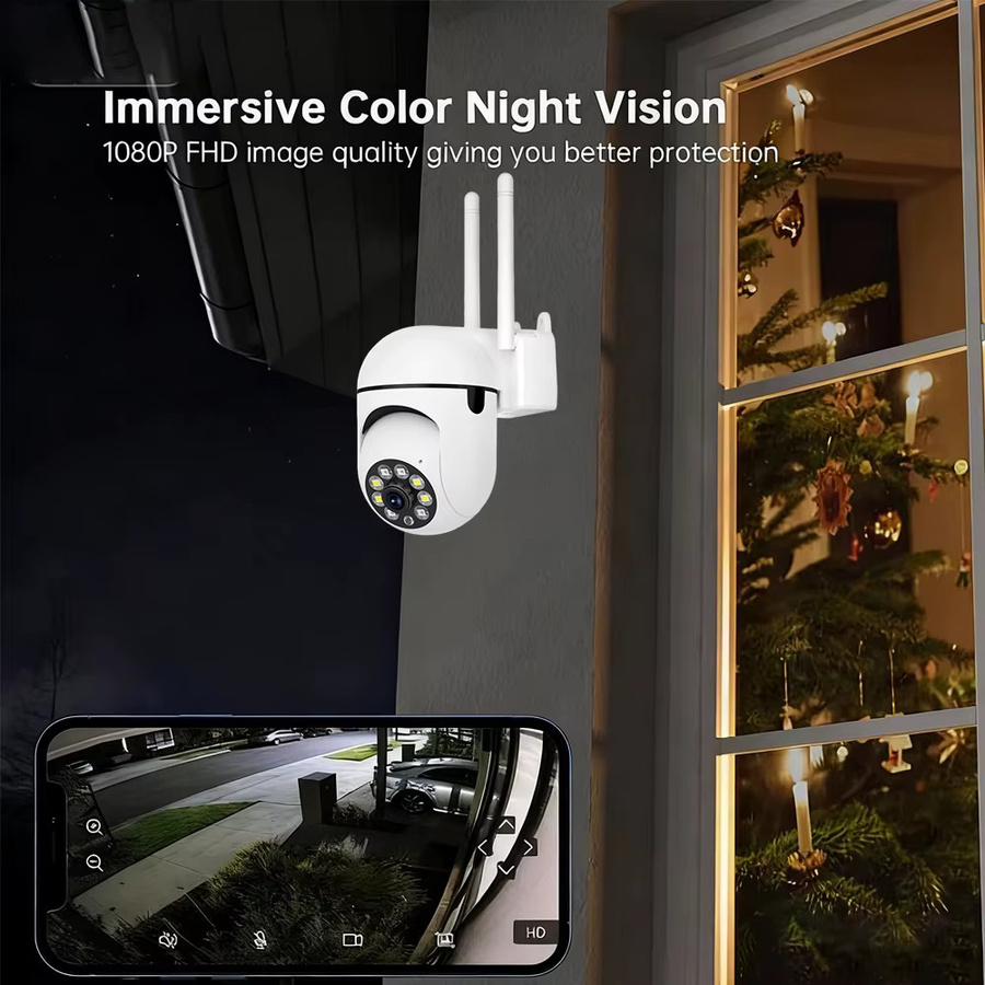 Cam720 APP 5MP PTZ IP-Kamera White: Intelligente WLAN Außen-Überwachungskamera mit Farbnachtsicht und 2-Wege-Audio-Kommunikation - Bild 4