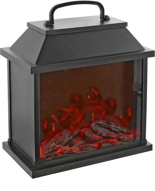 Laterne Kamin von Frank Handels GmbH in Schwarz aus Metall und Kunststoff im modernen Design - Bild 1