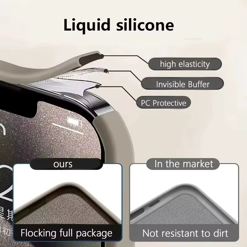 Fudusaidman Magnetische Flüssig-Silikonhülle für MagSafe, stoßfeste Schutzhülle für iPhone 17 Air, 16E, 17E, 16 Plus, 15, 14, 13, 12, 11 Pro, X, XR, XS Max, Farbe: Beige - Bild 1