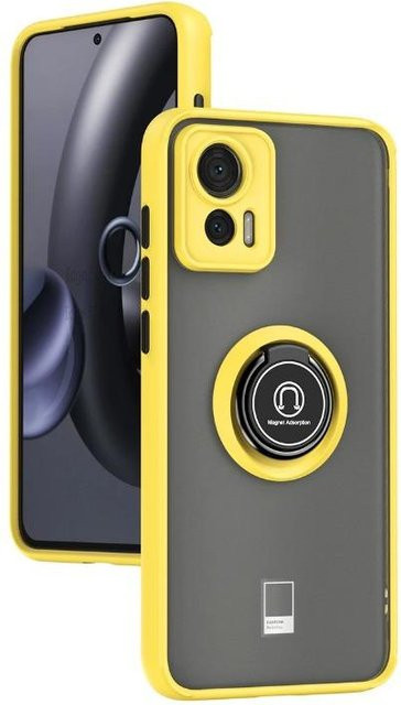 Stoßfeste Handyhülle mit Magnetringhalter für Motorola Edge 30 Neo in Gelb - Bild 1