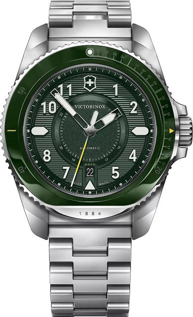 Victorinox Herrenuhr Journey 1884, Automatik, Edelstahl, 43 mm, Grün, 20 ATM - Bild 1