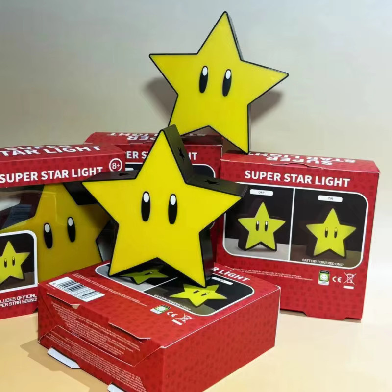 Bandai Super Star Light LED Musik-Nachtlicht mit USB-Ladestation in Gelb und Schwarz - Bild 5