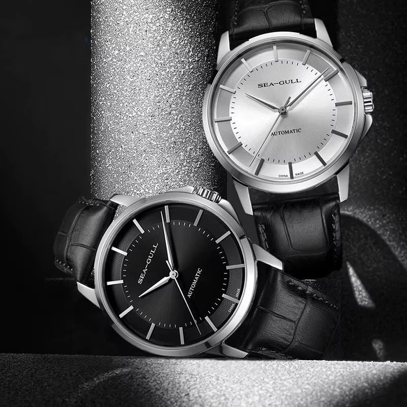 Seagull Automatikuhr, Edelstahl, Leder, 41 mm, Herren - Bild 2