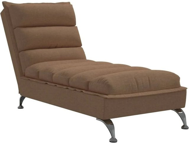 vidaXL Chaiselongue modern in Braun mit Kissen und Stoffbezug, B/T/H: 174,0 x 56,0 x 74,0 cm - Bild 1