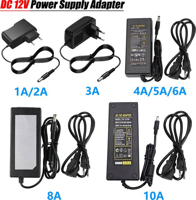 Netzteil AC zu DC Adapter für Beleuchtung und Router, Farbe: Schwarz - Bild 1