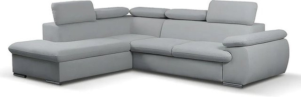 Vente-unique Schlafsofa Fabien Ecksofa mit Schlaffunktion in Lichtgrau, Breite: 271 cm